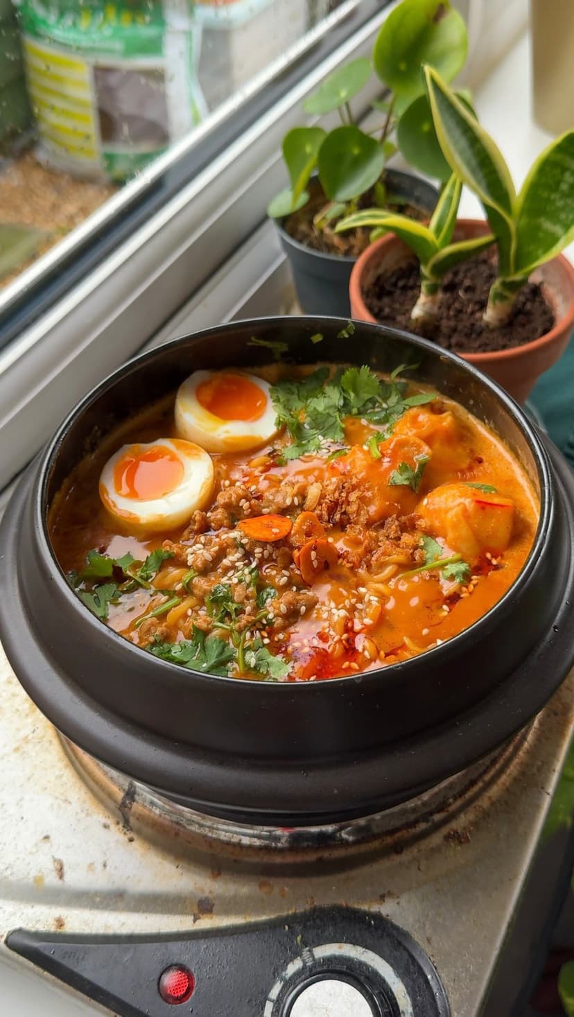 Creamy Peanut Butter Gochujang Ramyun