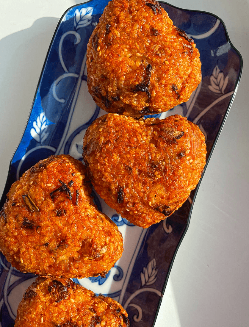 Air-Fried Kimchi Cheese Rice Balls